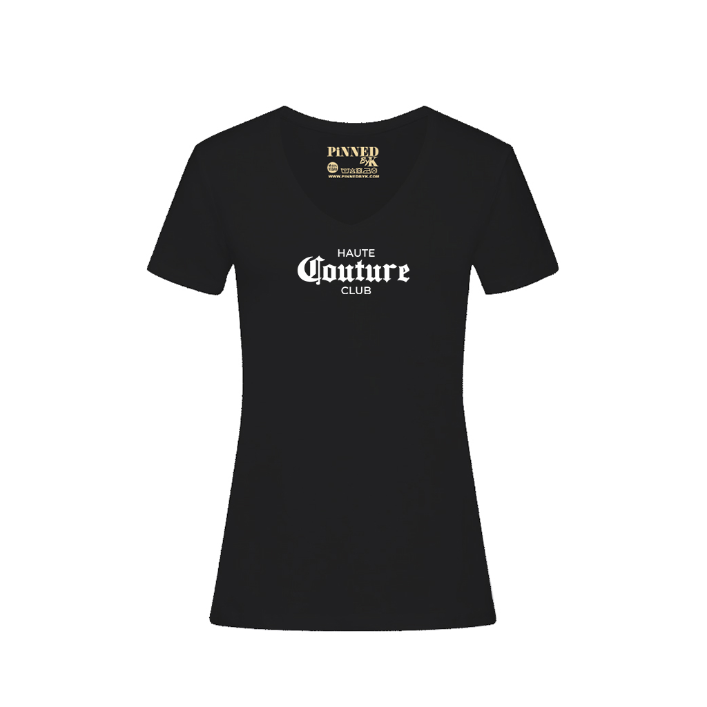 T-Shirt V-Ausschnitt Haute Couture Weiß