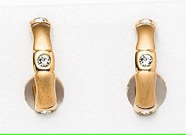 Ohrringe OHRSTECKER Creolen vergoldet Creolenstecker mit Kristallsteinen Damen Modeschmuck Accessoire