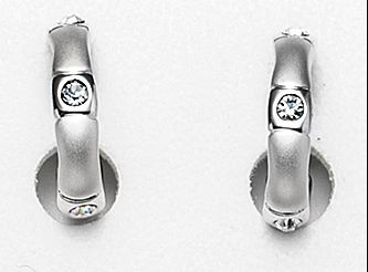 Ohrringe OHRSTECKER Creolen rhodiniert silber Creolenstecker mit Kristallsteinen Damen Modeschmuck Accessoire