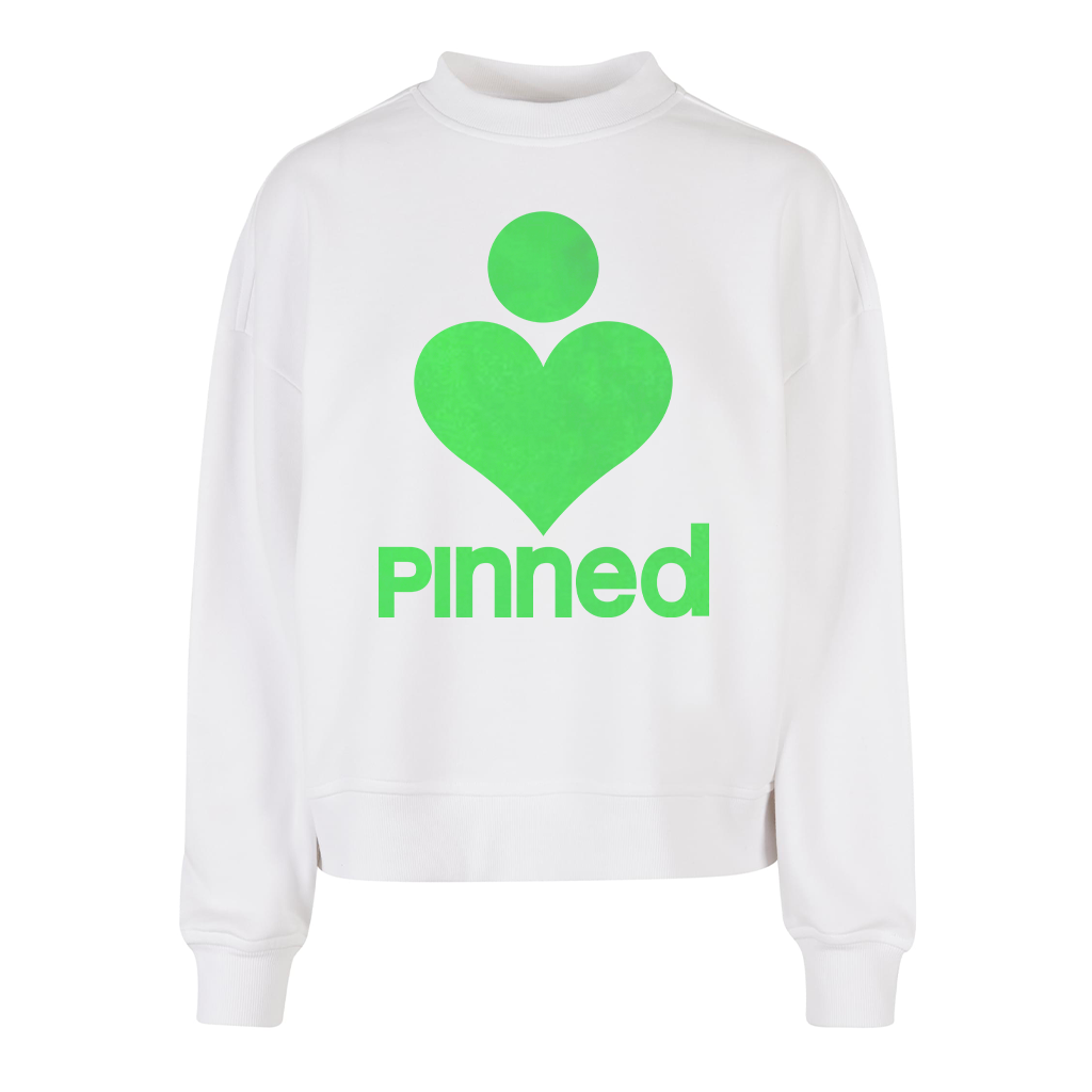 Limitierter Pullover Boxy PiNNED Neongrüner Samt