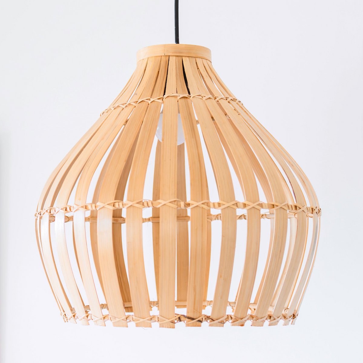 Bambus-Lampenschirm – Boho-Pendelleuchte – Bambus-Hängeleuchte – Lampe –  diepreiswertwelt