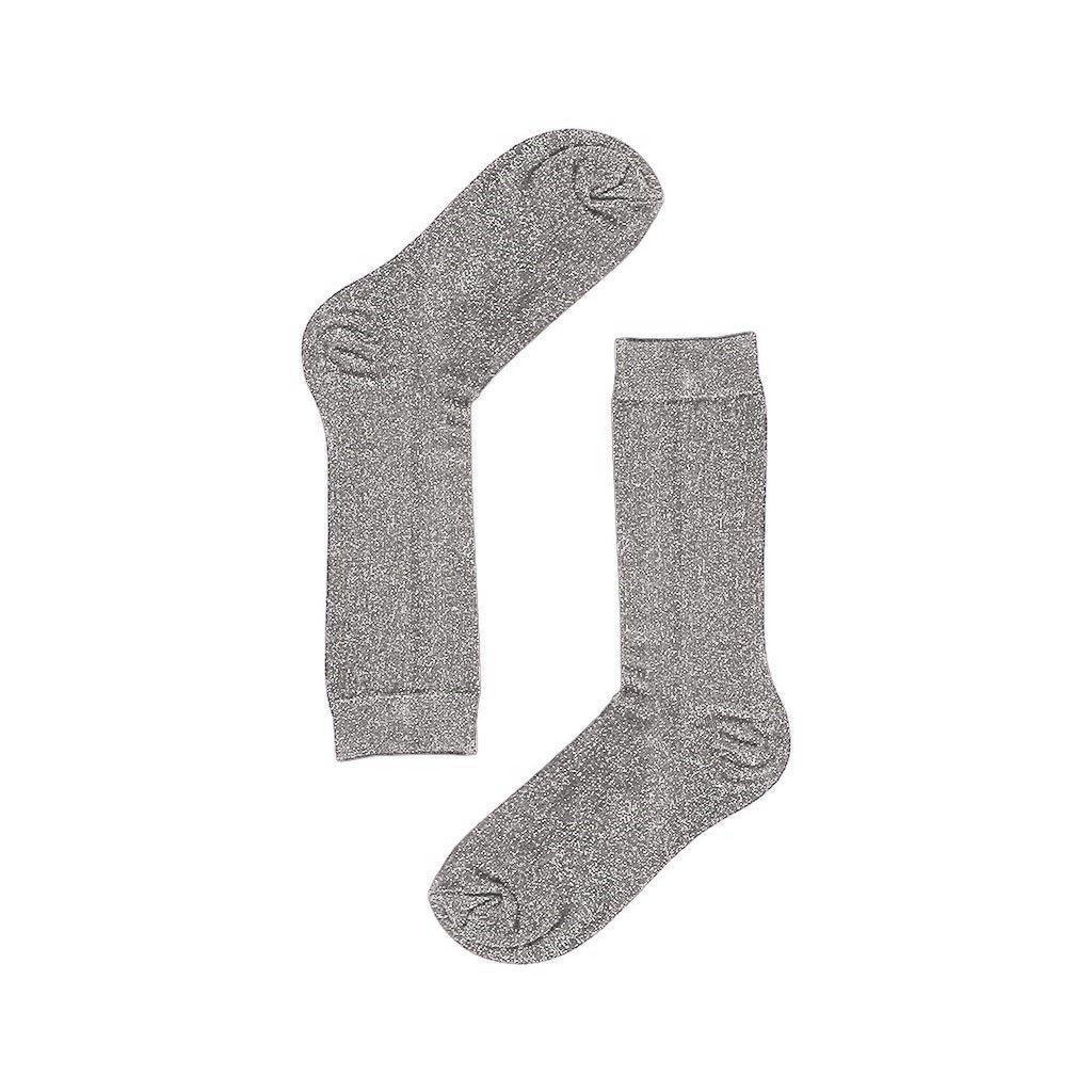 Socks Long Silver Glitter