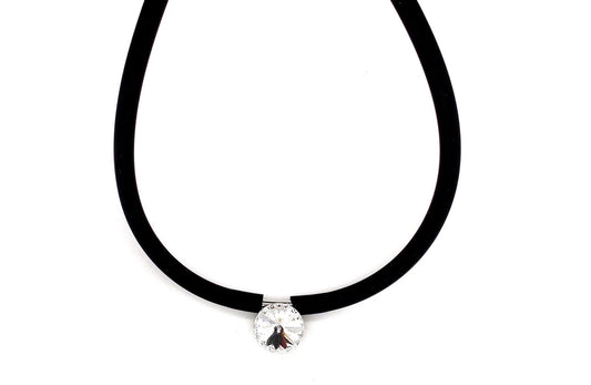 Trend Halskette versilbert mit Kristallstein Modeschmuck nickelfrei Damen Modeschmuck Accessoire