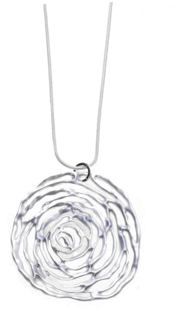 HALSKETTE Blume lange Kette - ca.90 cm - silber Damen Collier Modeschmuck nickelfrei