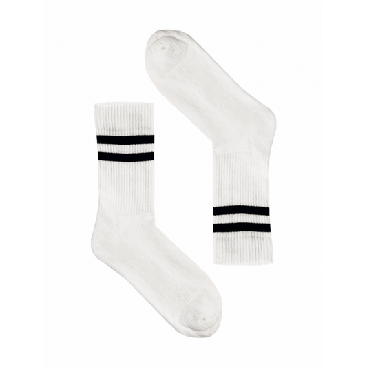 Socken Streifen Schwarz Sportlich Lang
