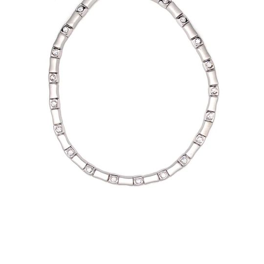 HALSKETTE Collier rhodiniert Damen Modeschmuck nickelfrei