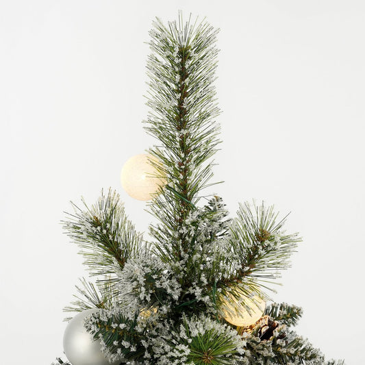 Kaprun Weihnachtsbaum im Topf mit LED -Beleuchtung und Timerfunktion - H90 cm - Grün, Silber