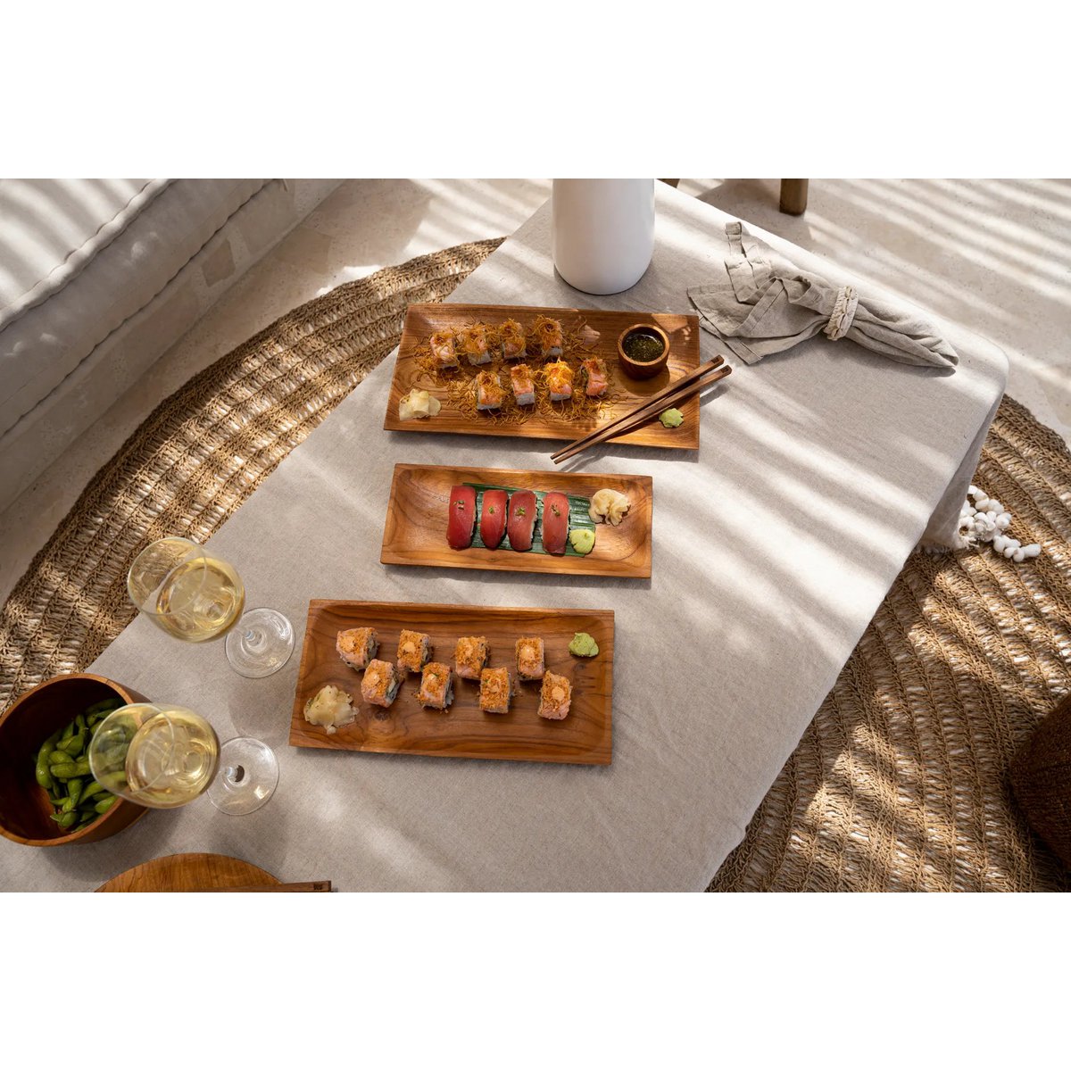 Die Leinentischdecke – Beige – 150 x 250