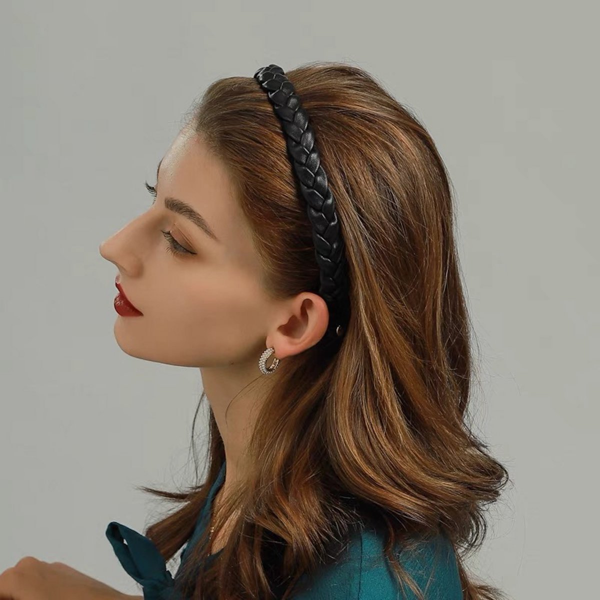 Geflochtenes Stirnband im Vintage-Stil in Lederoptik – 4 Farben