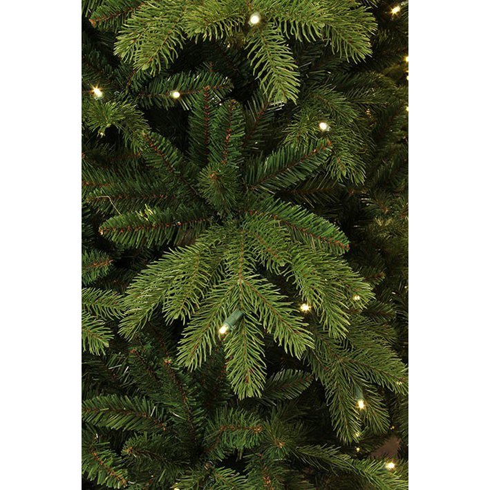 Brampton Künstlicher Weihnachtsbaum Slim mit LED-Beleuchtung – H185 x Ø114 cm – Grün