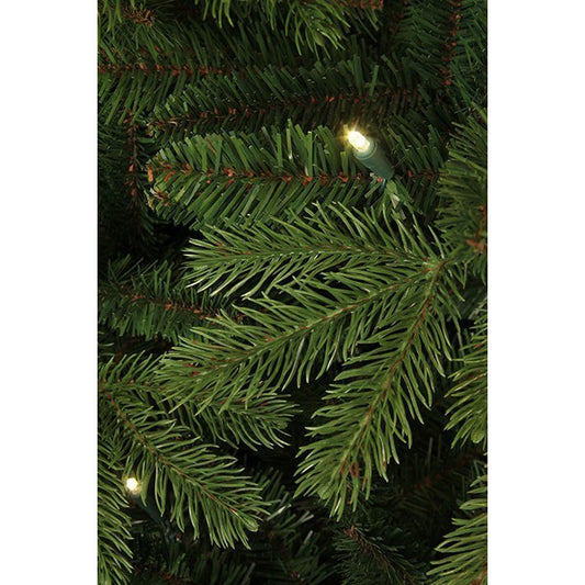 Brampton Künstlicher Weihnachtsbaum Slim mit LED-Beleuchtung – H185 x Ø114 cm – Grün