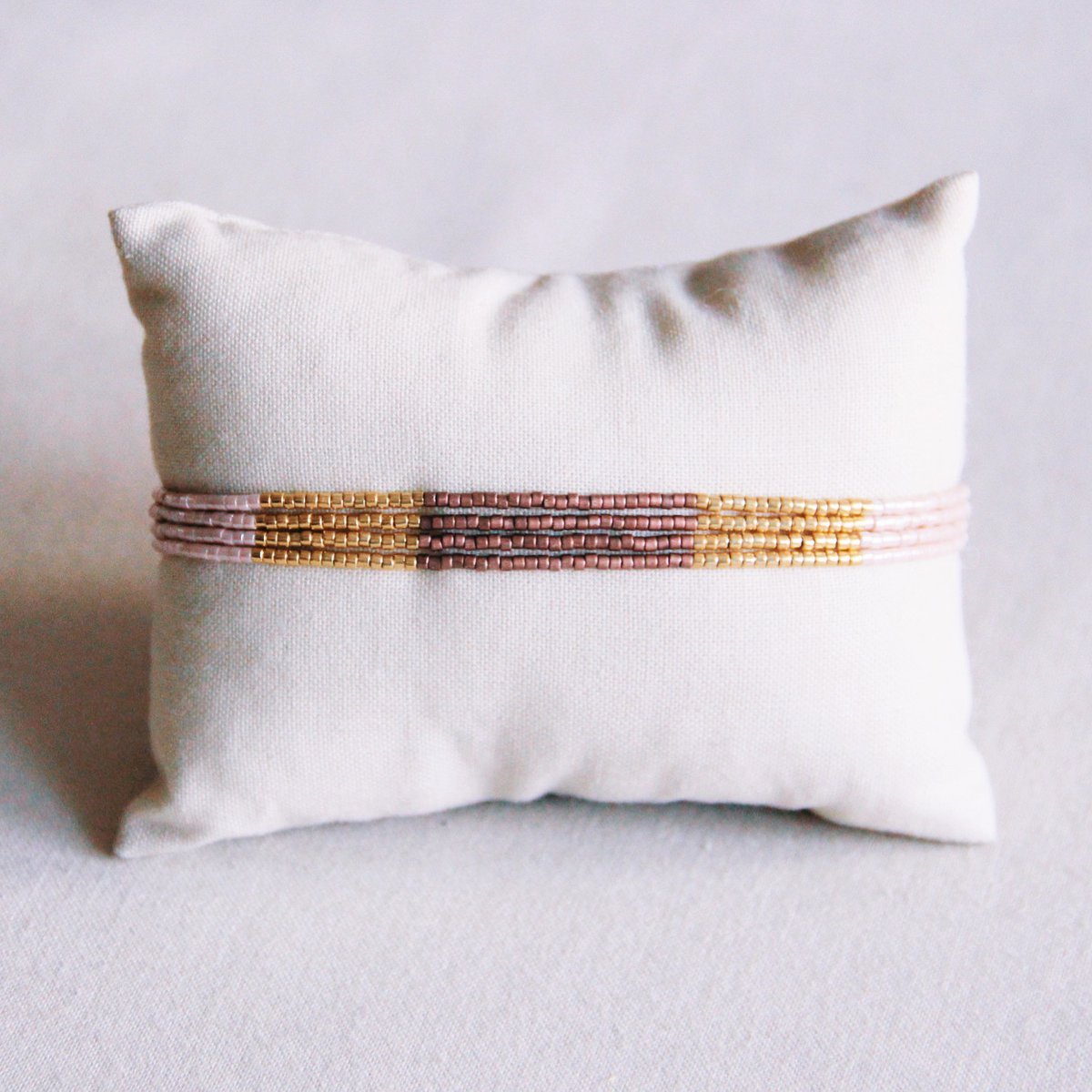 Miyuki -Armband - Nude/Taupe/Gold plattiert