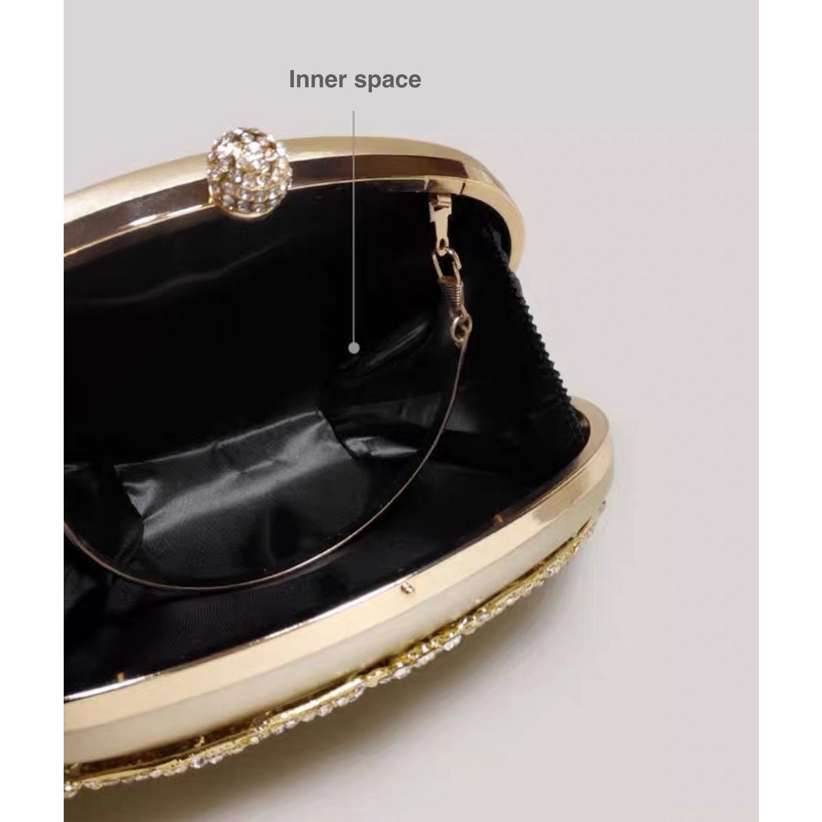 Goldene Luxus-Abendclutch mit eingebetteten Blumenmustern für Partys und Hochzeiten
