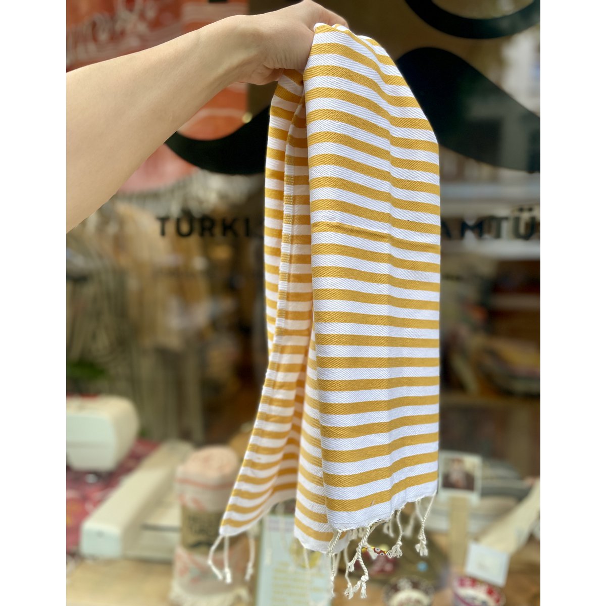 Striped Hand/Baby Towel Yellow - 45 x 100 cm