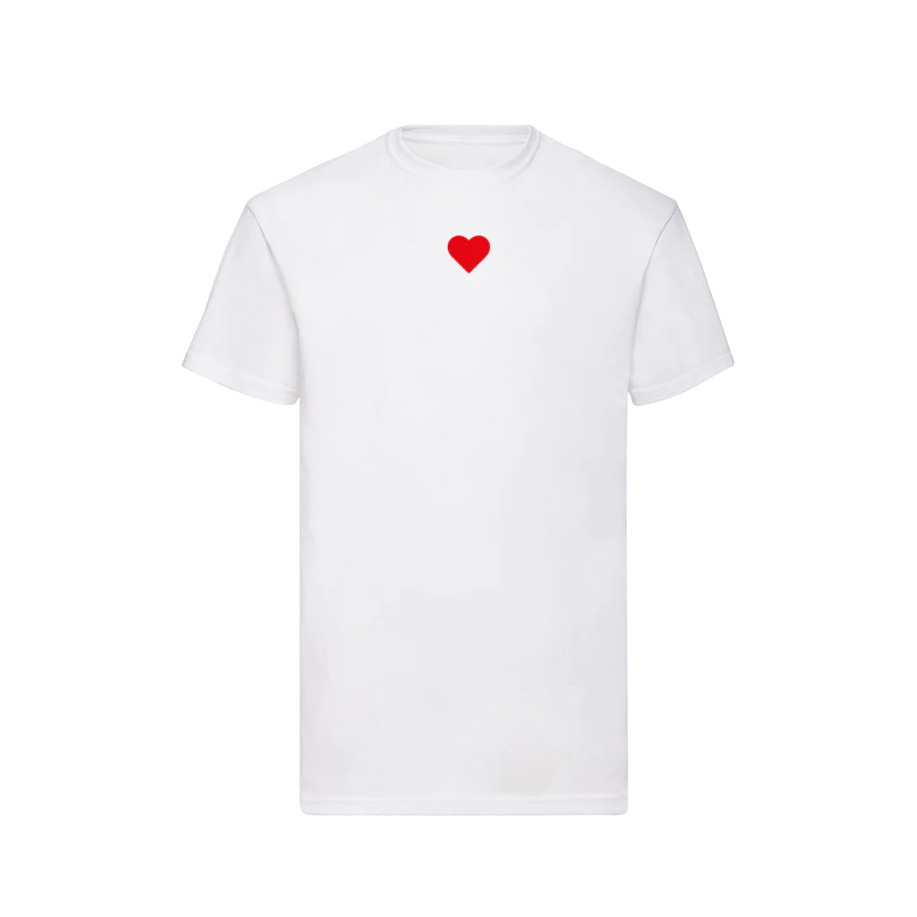 Rotes Samt-Herz-T-Shirt