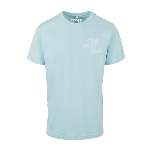 Normales T-Shirt Self Love Club Chest Hellblauer Glitzer