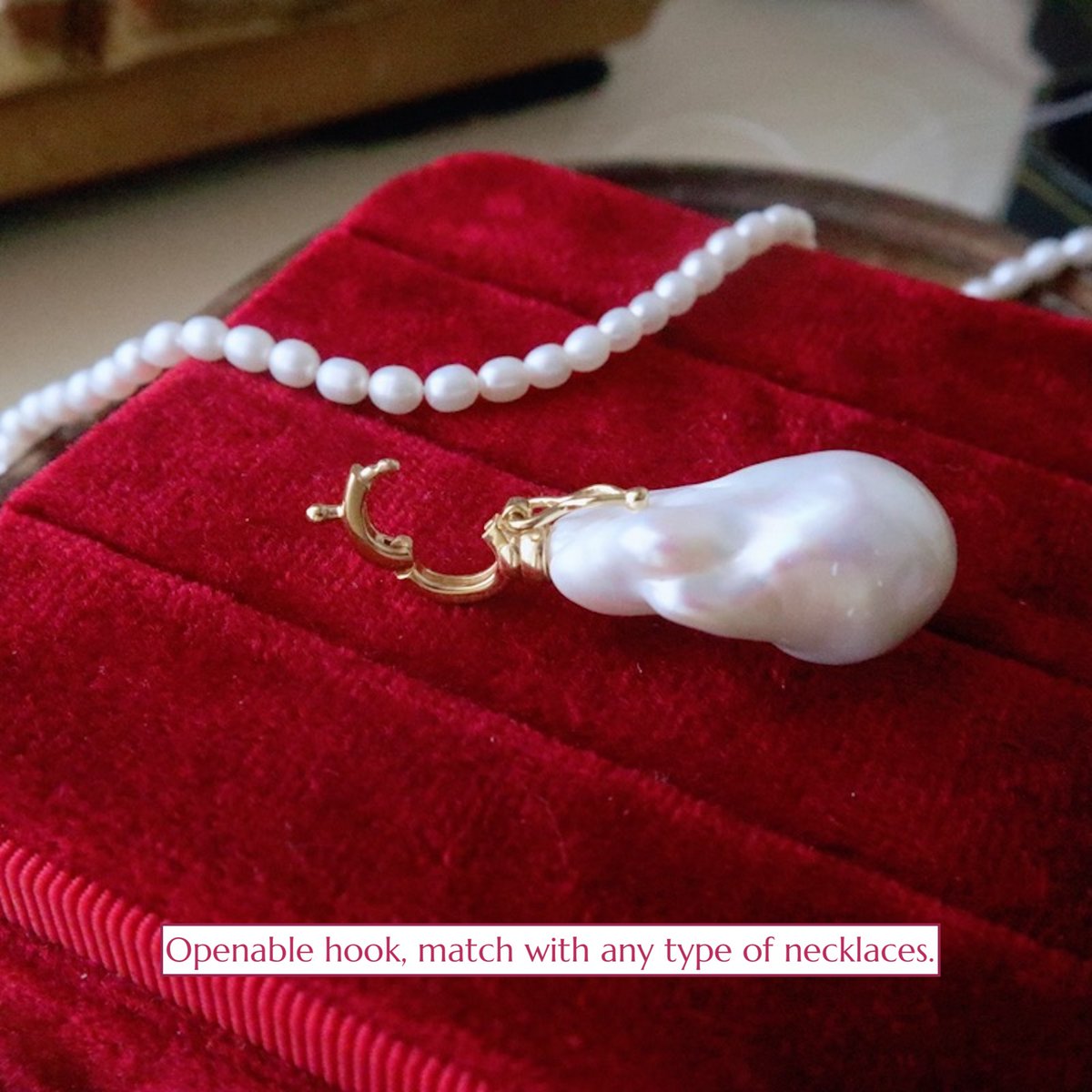 Chunky Baroque Pearl Pendant with Master Hook - Pendant Only