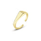 Herzförmiger, minimalistischer, schlanker Ring – vergoldet