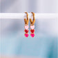 Ohrringe aus Edelstahl mit 3 Herzen - rosa Töne Damen Mode Accessoire Schmuck Edelstahl