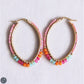 Ovale Reifenohrringe mit Facetten und Miyukis - Orange/Pink/Minze