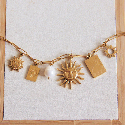 Charm-Halskette „Follow the Sun“ – Gold