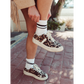 Socken Streifen Schwarz Sportlich Lang
