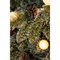 Kaprun Künstlicher Weihnachtsbaum aus Jute mit LED-Beleuchtung – H60 x Ø39 cm – Grün gefrostet, Rot