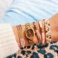 Miyuki -Armband - Nude/Taupe/Gold plattiert