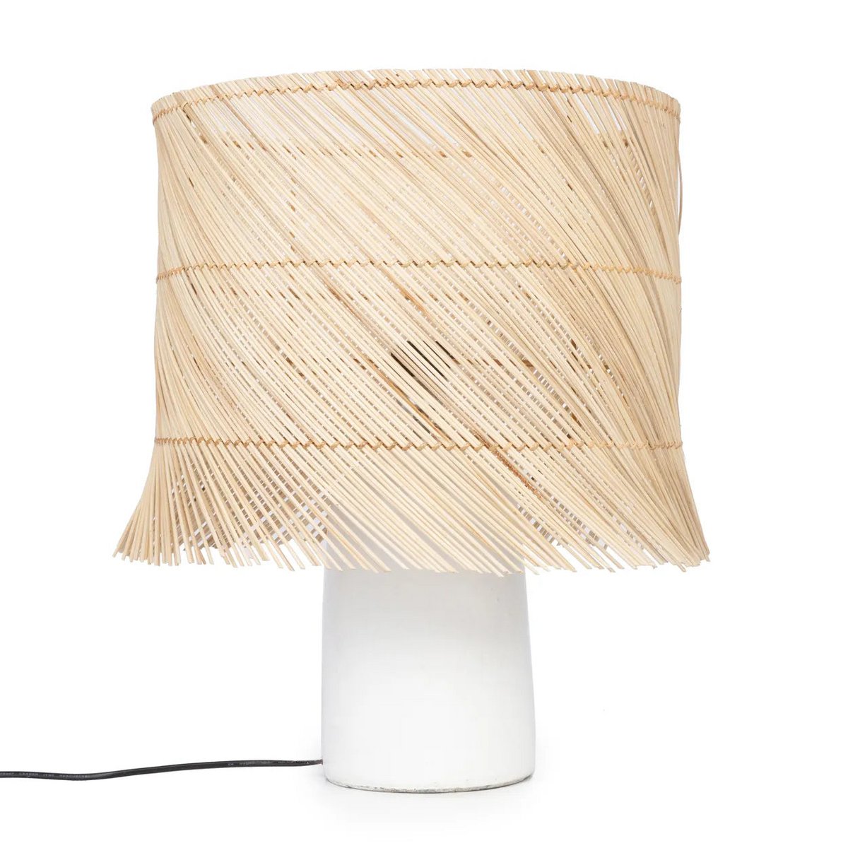 Die Rattan Tischlampe - White Natural