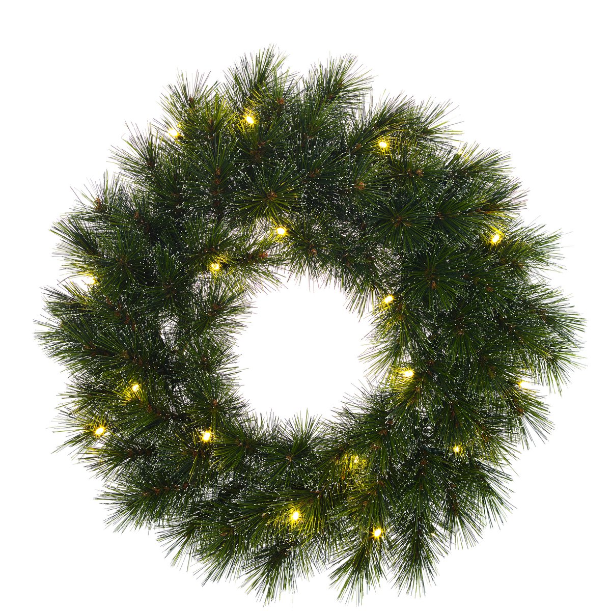 Glendon Weihnachtskranz mit LED-Beleuchtung – Ø60 cm – Grün