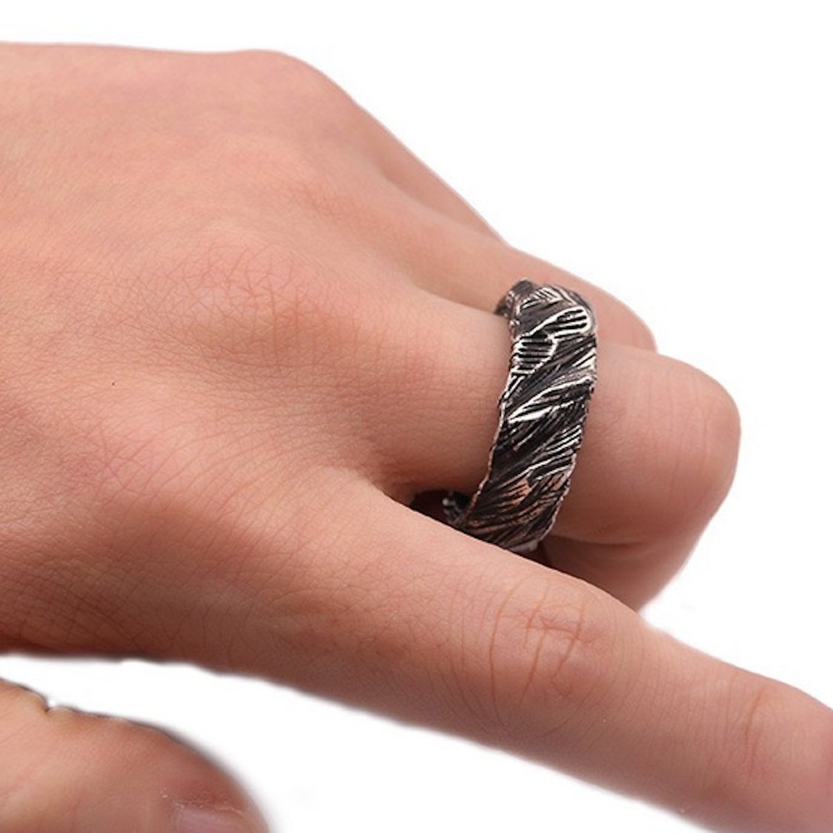 Vintage-inspirierter Rock-Ring – massives Silber