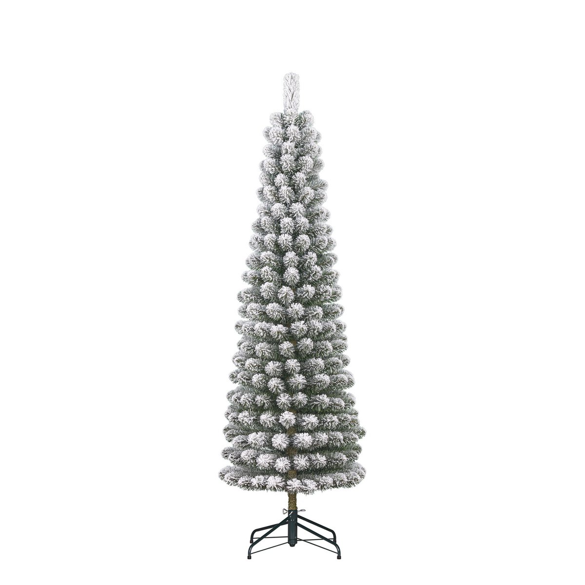 Charlton schmaler künstlicher Weihnachtsbaum mit Kunstschnee - H215 x Ø56 cm - Grün Deko Weihnachten