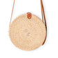 Runde Rattantasche Beige handgemachte Umhängetasche mit Kunstlederriemen Umhängetasche Boho Bali Tasche SENJA (natur)