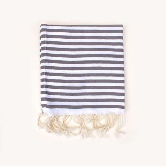 Striped Hand/Baby Towel Cool Gray - 45 x 100