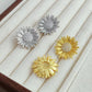 Moderne Vintage Sunflower Love Ohrstecker – Gold und Silber