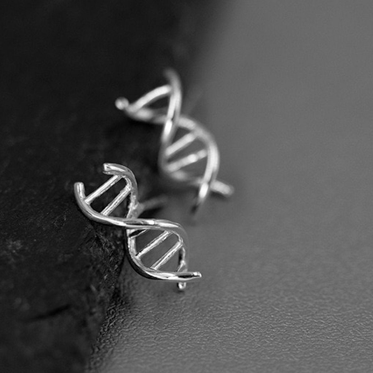 Creative Design DNA Ear Studs - Gold vermeil n Sterling silver