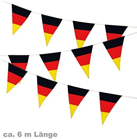 narrenwelt Wimpelgirlande Wimpel Girlande Fan Band Deutschland FAN - Artikel ca. 6Meter