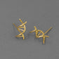 Creative Design DNA Ear Studs - Gold vermeil n Sterling silver