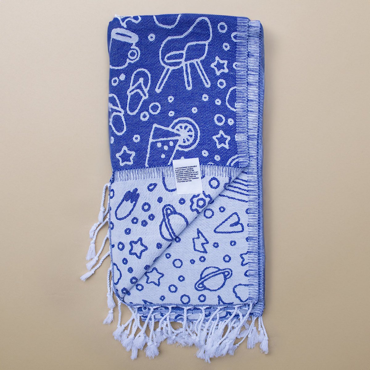 Doodle Blue Towel