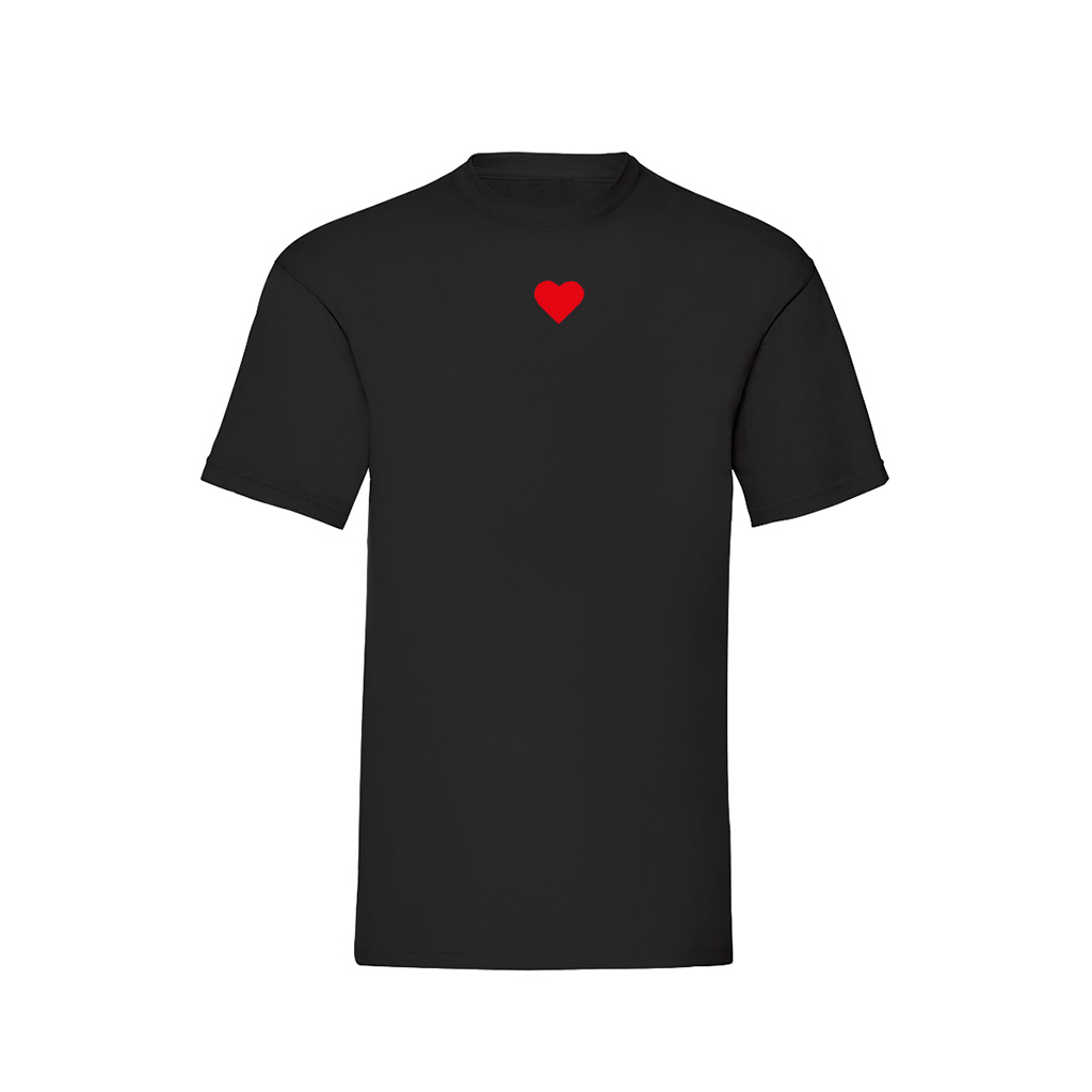 Rotes Samt-Herz-T-Shirt