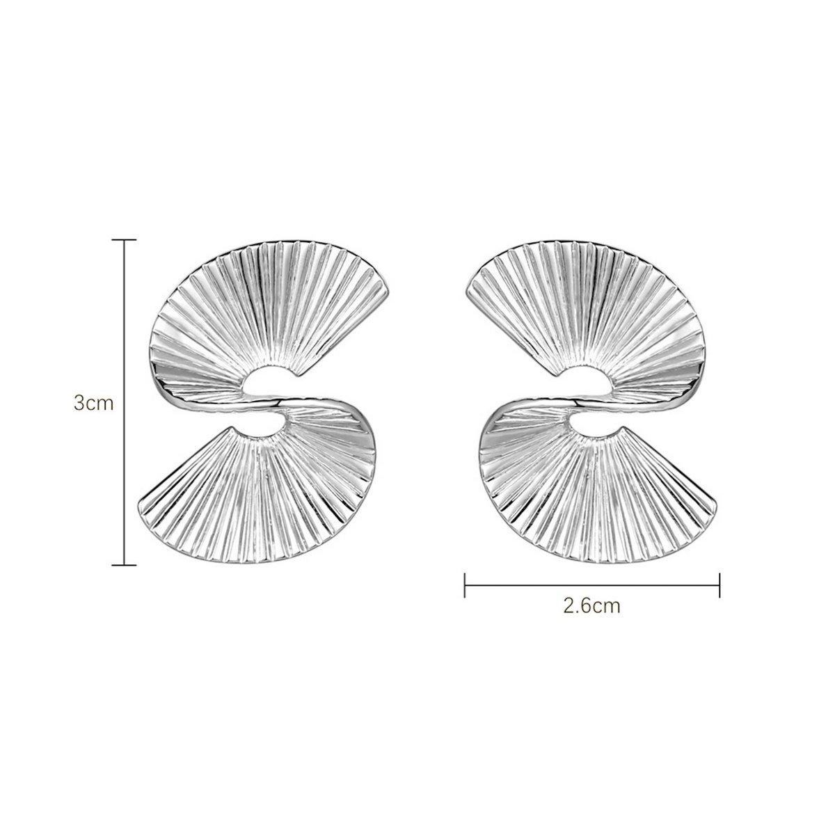 Einzigartiges Design, fließende, fächerförmige, geometrische Ohrringe – Gold und Silber