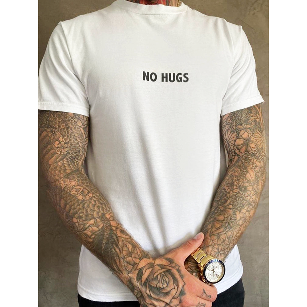 Unisex-T-Shirt No Hugs Schwarz