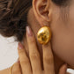 Minimalistische ovale Eierschalen-Ohrstecker – Gold und Silber