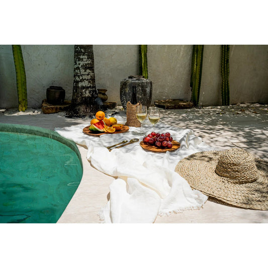 Die Leinentischdecke – Weiß – 150 x 250