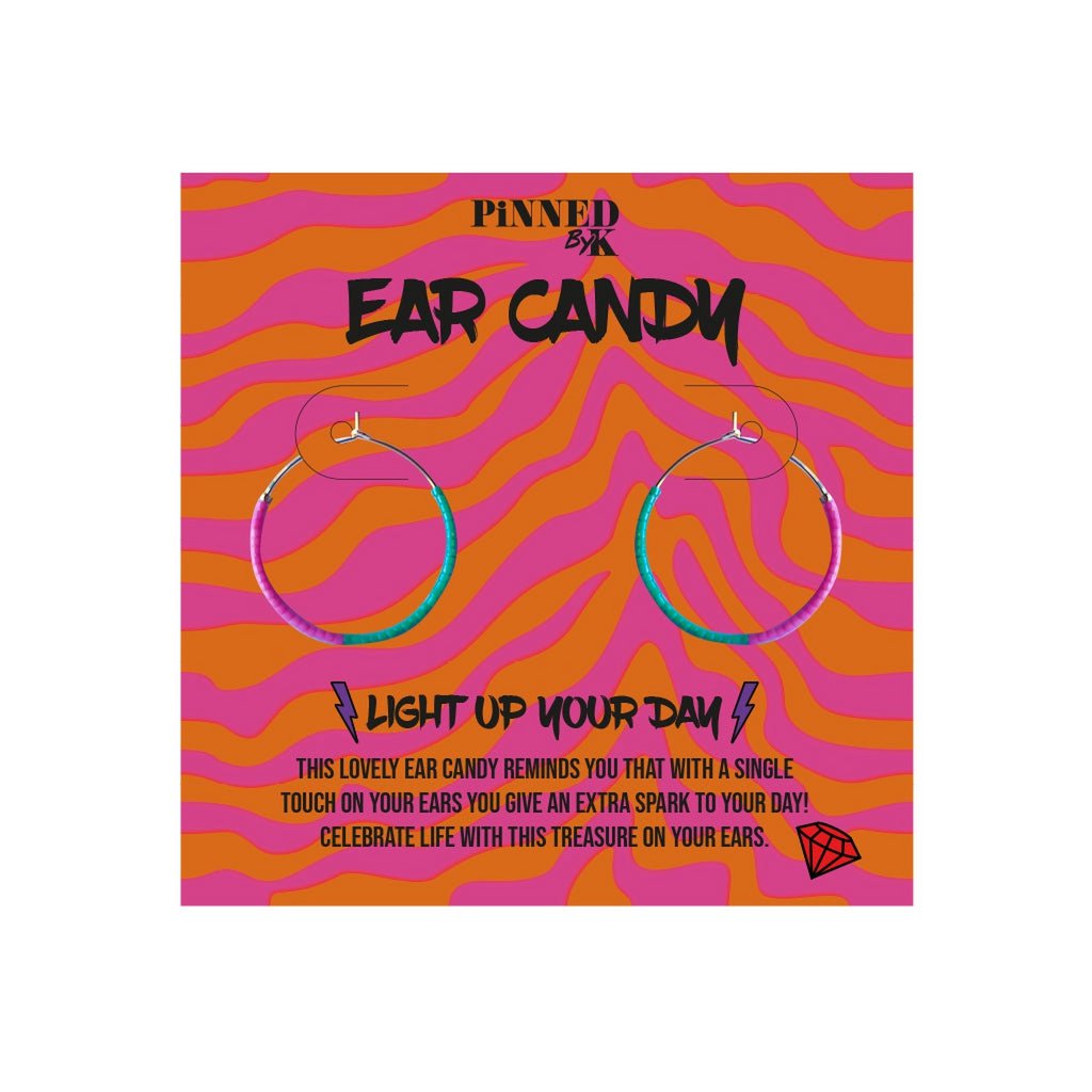 Ear Candy Hard Green Pink Beads