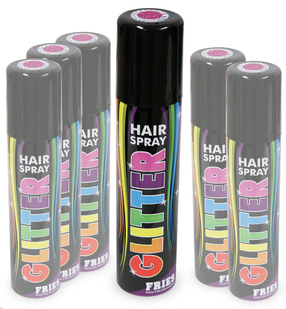 narrenwelt Color Hair - Spray GLITTER Haarspray pink Halloween Hairspray Fan Party