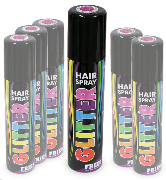 narrenwelt Color Hair - Spray GLITTER Haarspray pink Halloween Hairspray Fan Party