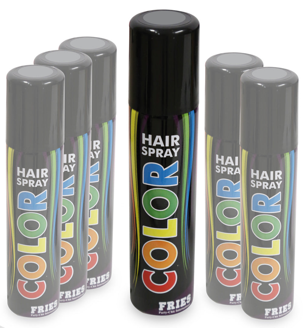 narrenwelt Hair-Color-Spray - grau- Color Hairspray Haarspray  Fasching Party Fan