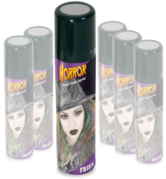 narrenwelt Color Hair - Spray HORROR Haarspray grau Halloween Hairspray Fan Party