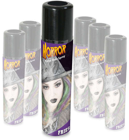 narrenwelt Color Hair - Spray HORROR Haarspray schwarz Halloween Hairspray Fan Party